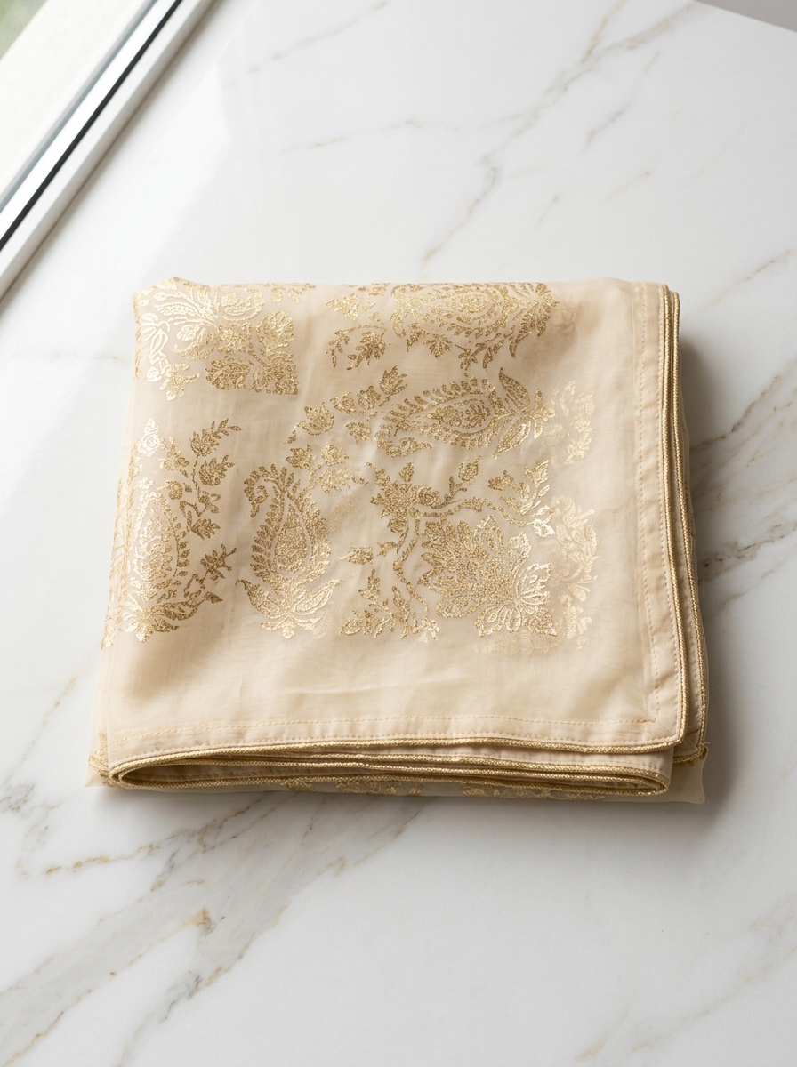 Pure Organza Gold Foil Dupatta